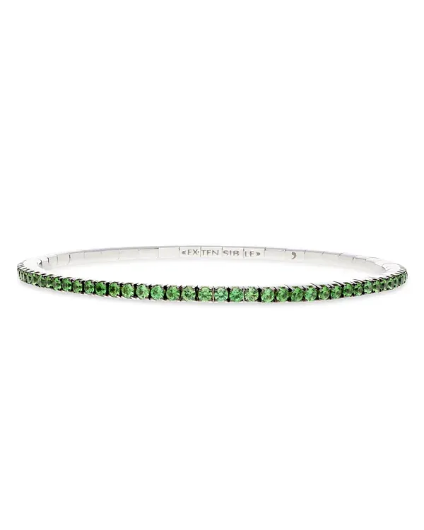 Demeglio Extensible 18K White Gold Tsavorite Stretch Tennis Bracelet