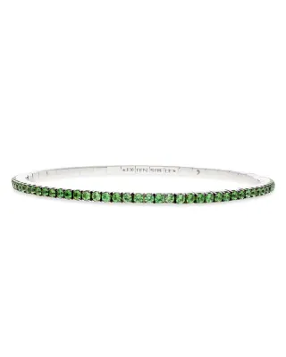 Roberto Demeglio Extensible 18K White Gold Tsavorite Stretch Tennis Bracelet
