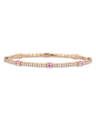 Roberto Demeglio Extensible 18K Rose Gold Pink Sapphire & Diamond Stretch Tennis Bracelet