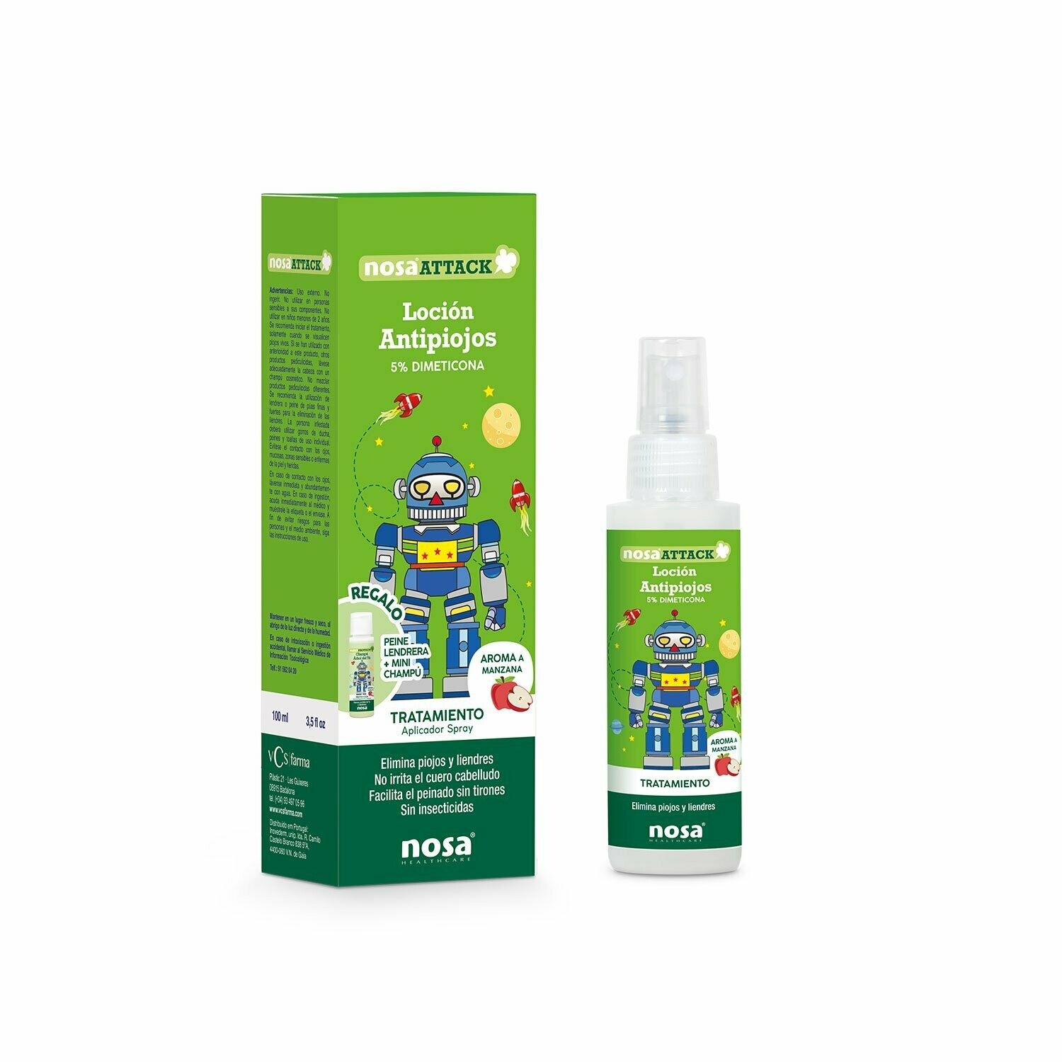 Loción Antipiojos 5% Dimeticona aroma Manzana