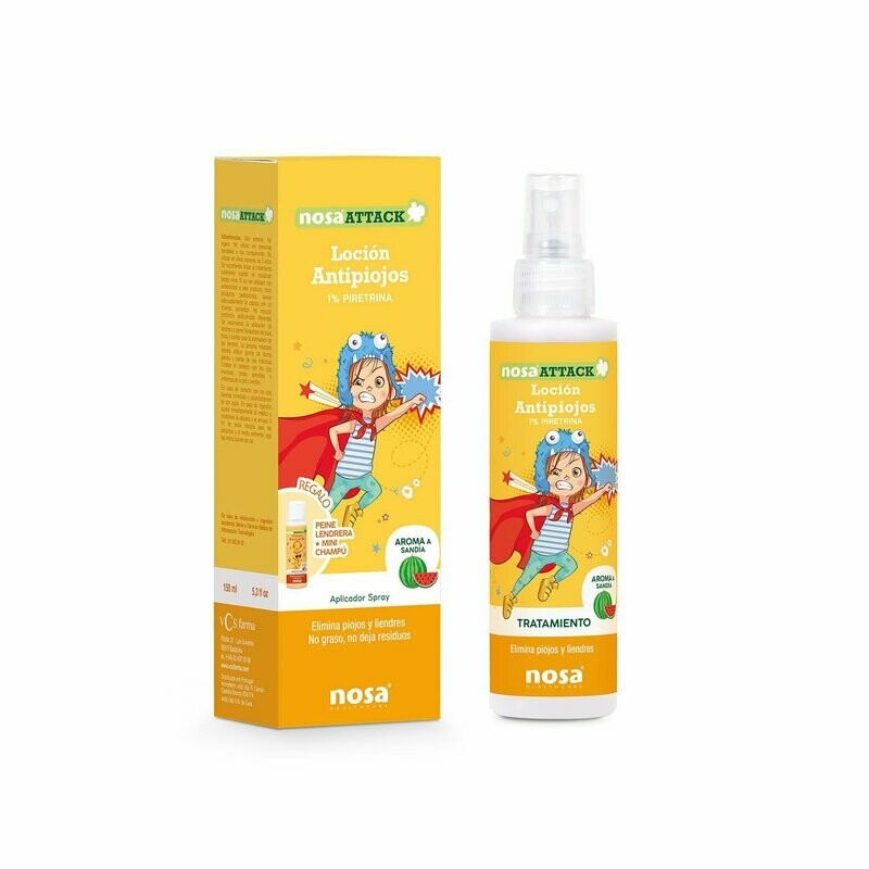 Loción Antipiojos 1% Piretrina aroma Sandía