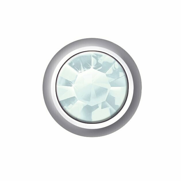 Pendiente Botón Swarovski celeste