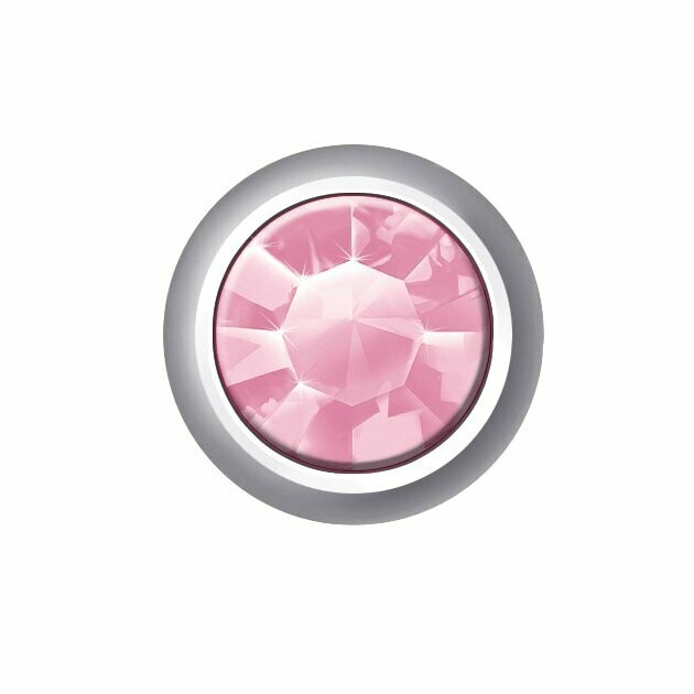 Pendiente Botón Swarovski rosa.