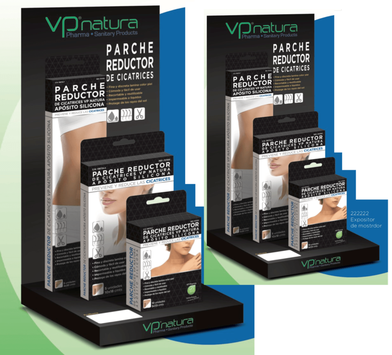 EXPOSITOR PARCHE REDUCTOR CICATRICES
