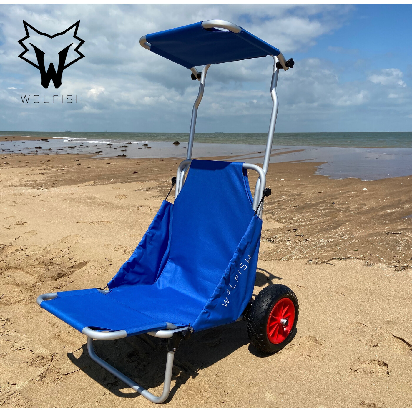 Beach, Fishing, Camping Trolley with Puncture Proof Wheels and Elasticated  Cargo Net.