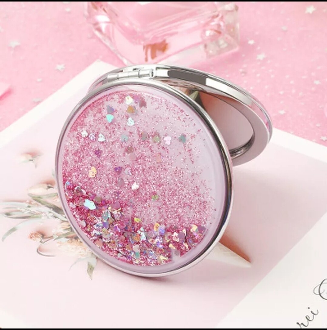 Pink Glitzy Glitter Mirror