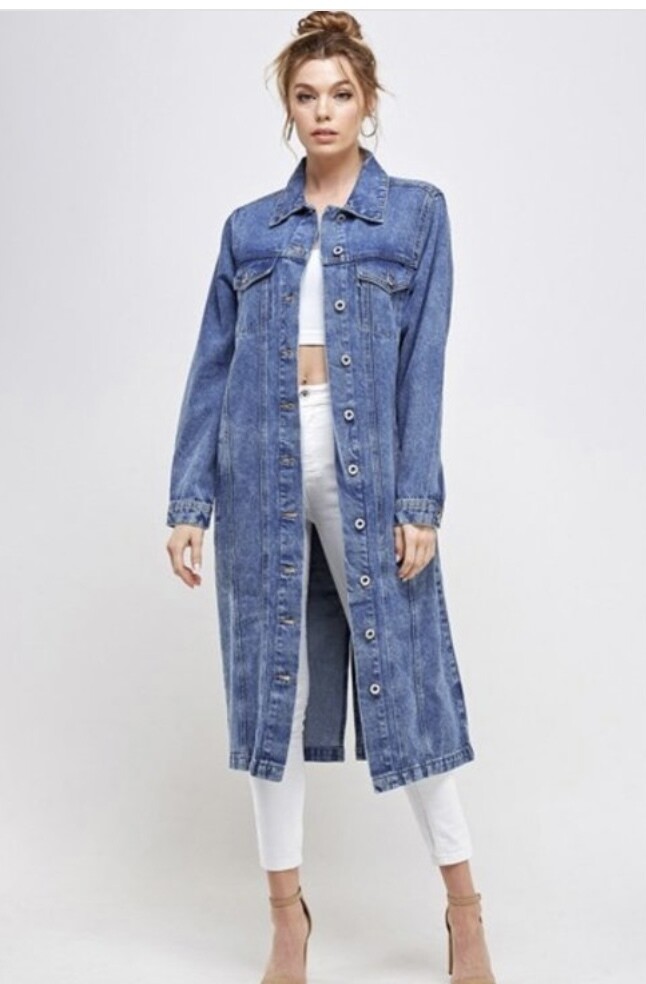 long maxi denim jacket