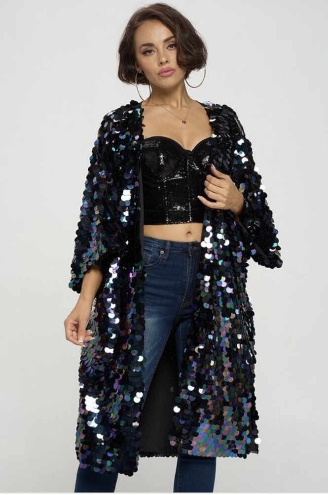large disc sequin jacket