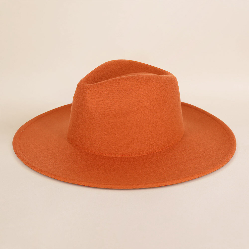 Orange wide brim fedora