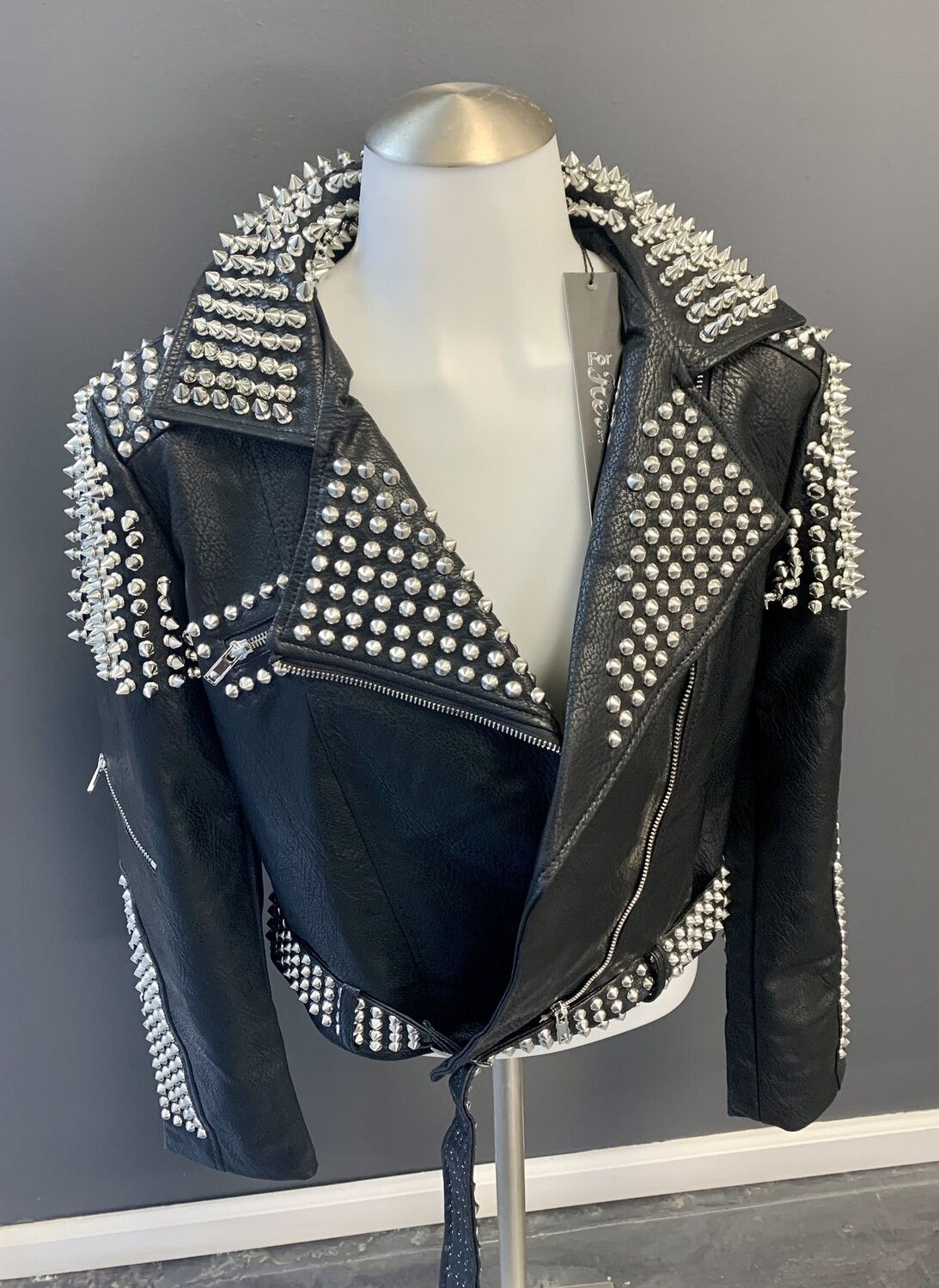 Studded faux leather jacket