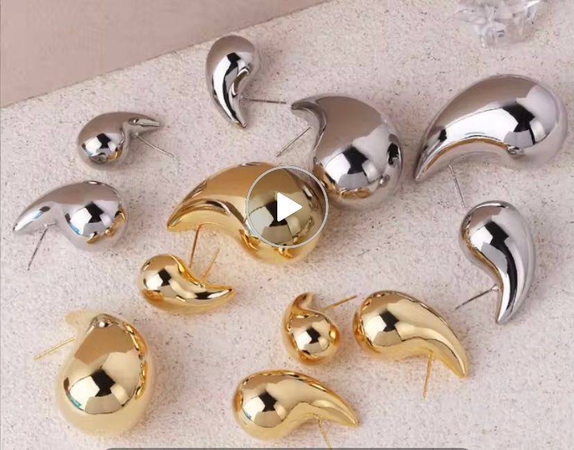 Stainless steel teardrop earrings Small