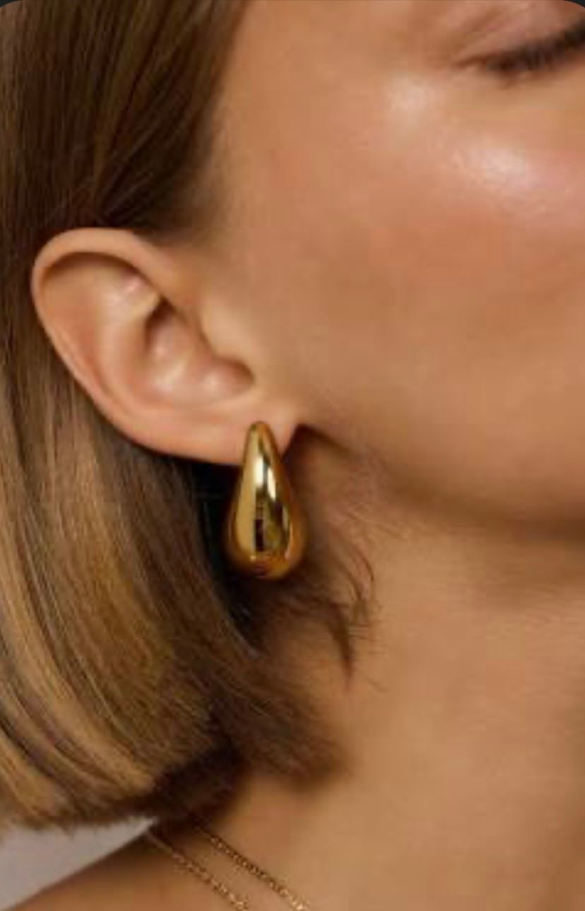 Stainless steel  teardrop earrings