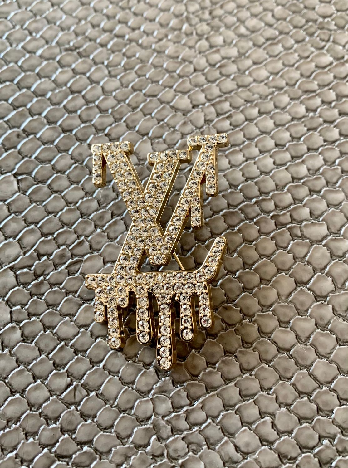 Lv bling brooch