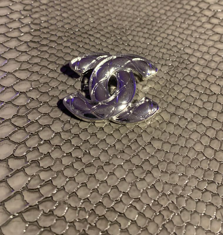 Silver c brooch