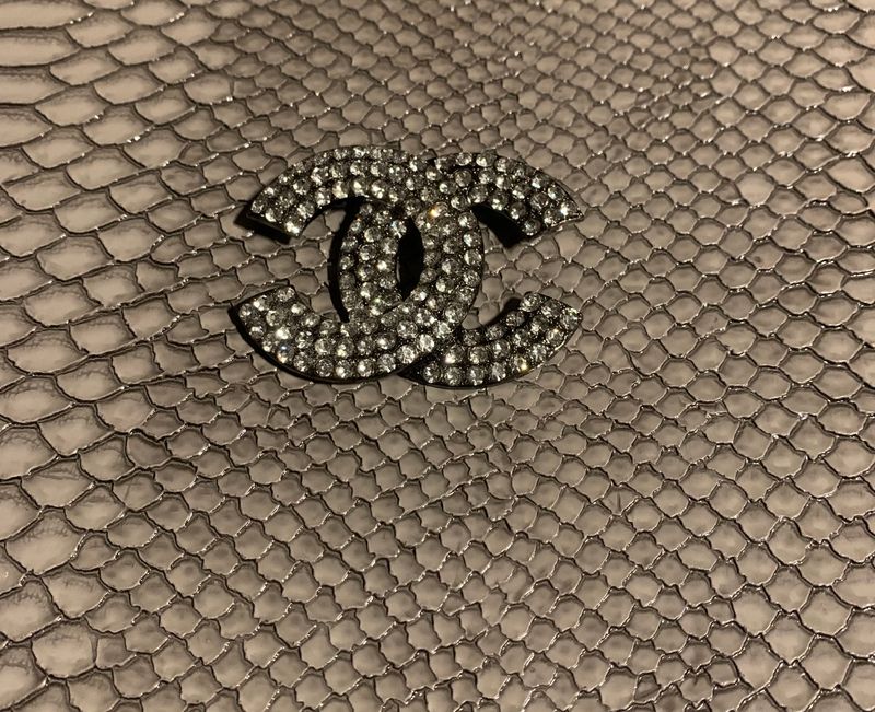 Black/ bling brooch