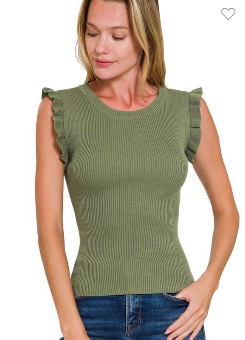 Ruffle viscose sweater vest
