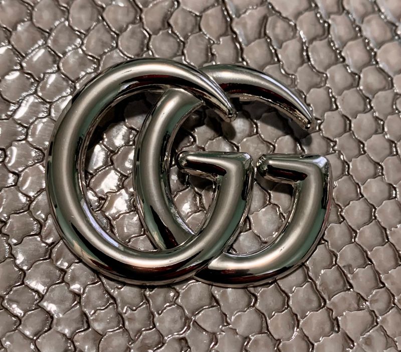 G brooch silver