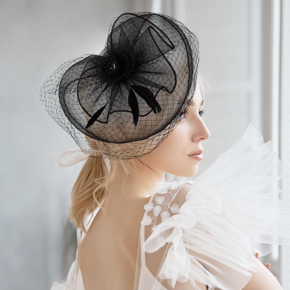 Pearl/Flower Mesh Fascinator