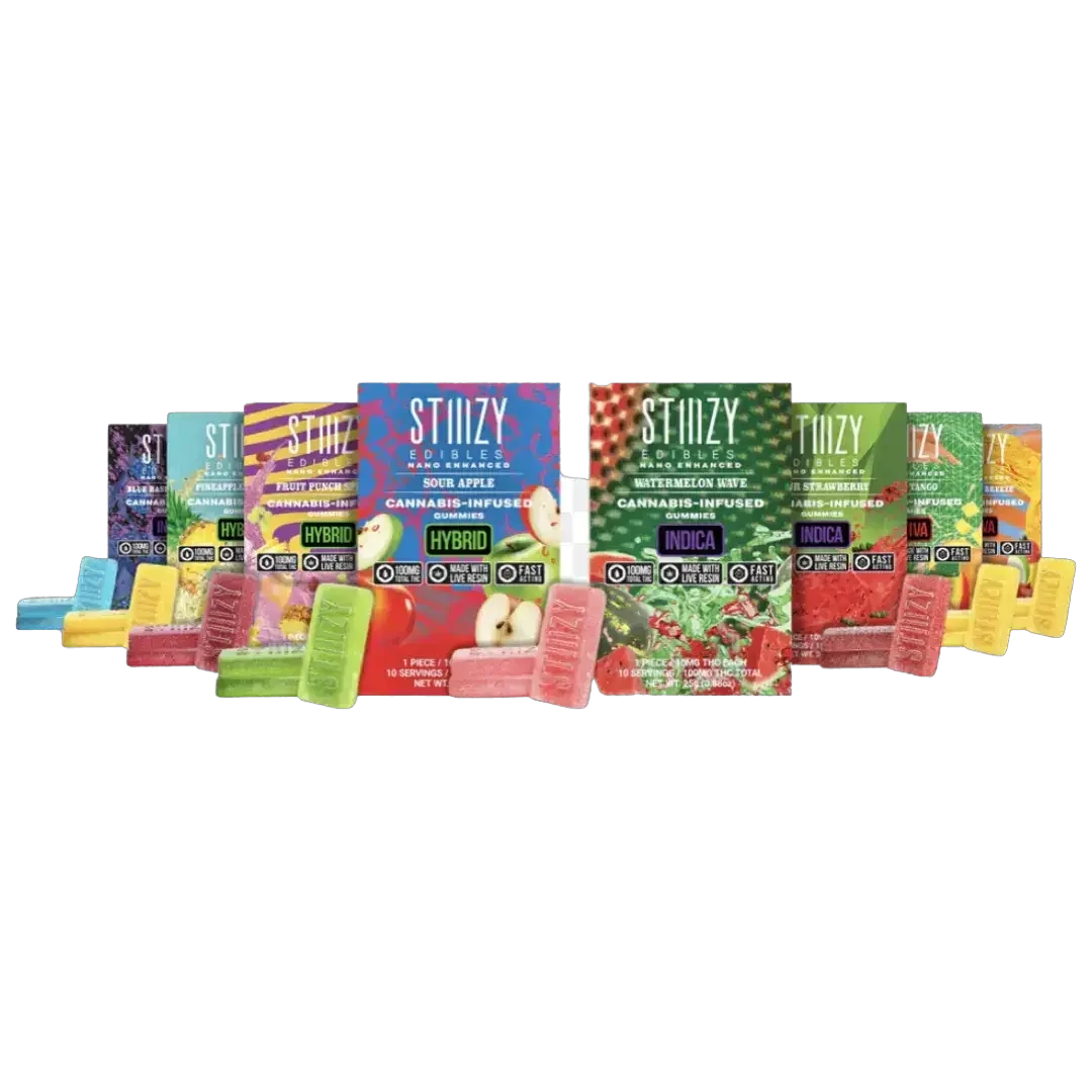 STIIIZY-Nano Enhanced Live Resin Gummies [10mg each/100mg Total], Flavors: Watermelon Wave - Indica