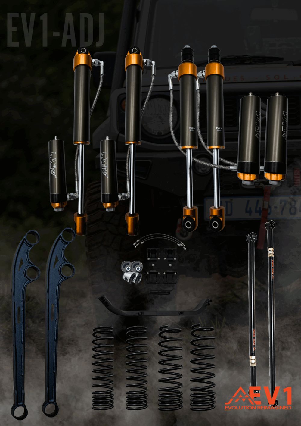 EV1L50-ADJ 50mm Expedition Suspension Lift Kit (Pack 4) GEN 4