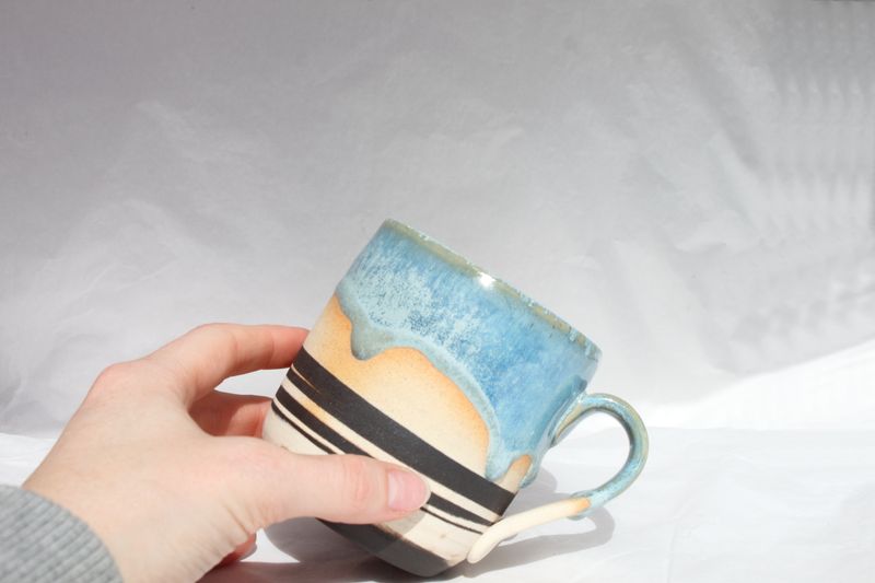 Marbled Blue Drippy Mug