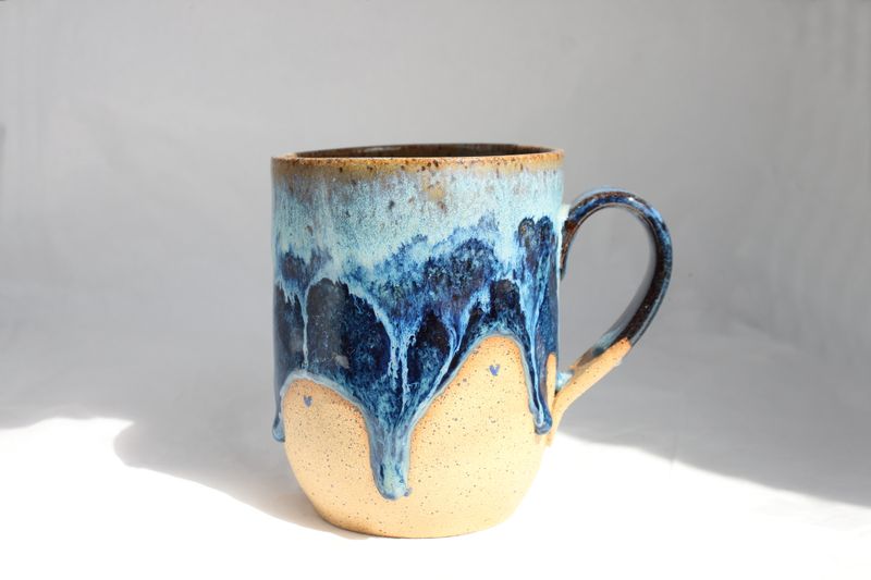 Speckled Blue Drippy Mug