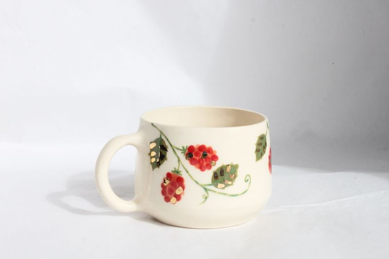 Bramble Patch Raspberry Mug -  wheelthrown