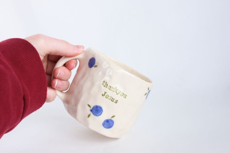 &#39;Thankyou Jesus&#39; blueberry Mug
