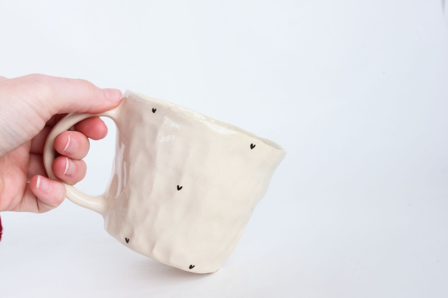 Black Love Mug - hand pinched