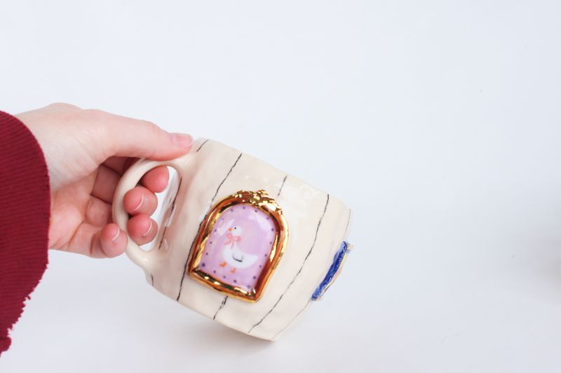 Gallery Mug - Goose, strawberries, carrots &amp; tulip