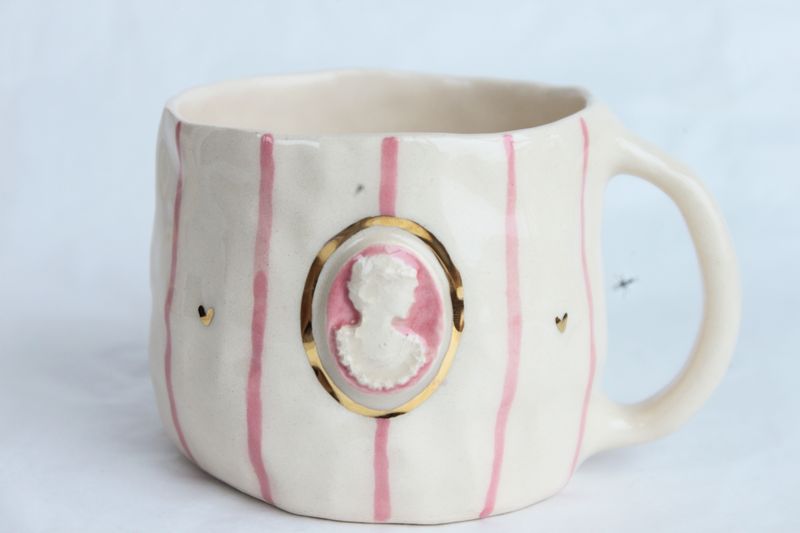Pink Cameo Mug