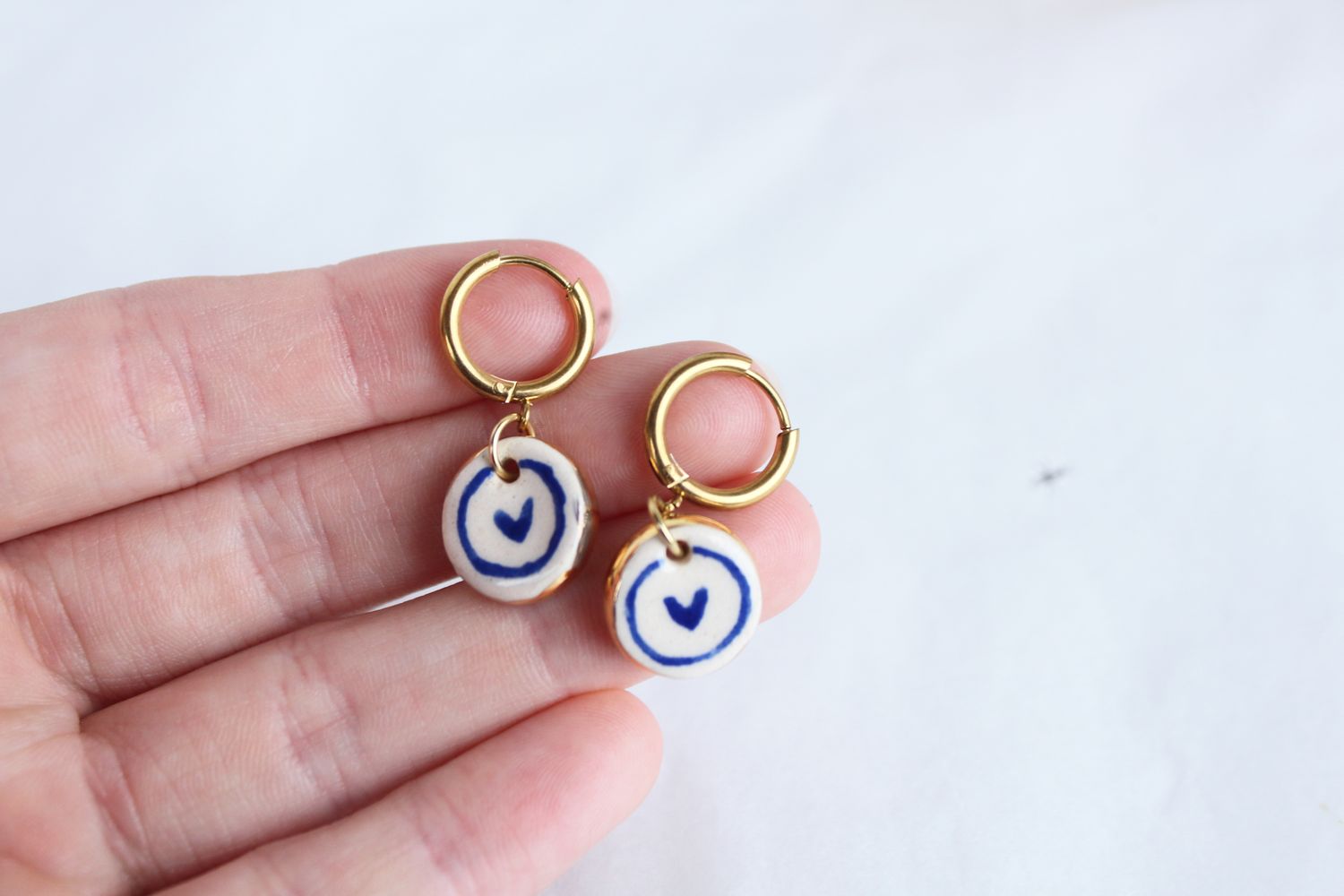 Blue Heart Earrings