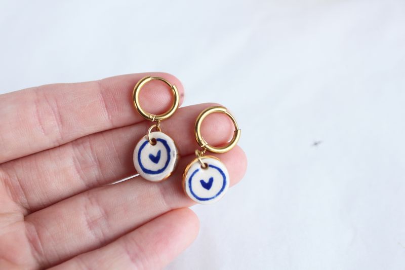 Blue Heart Earrings