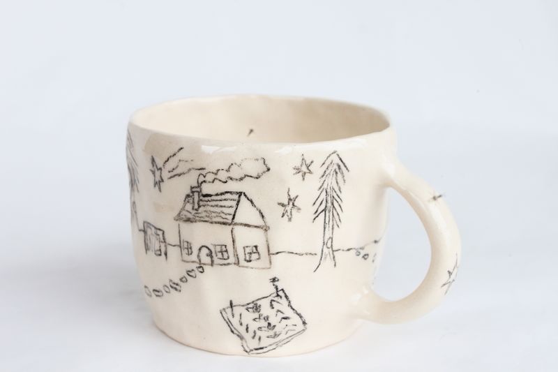 Drawn Cottage Mug