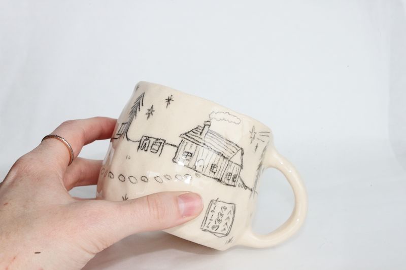 Drawn Cottage Mug