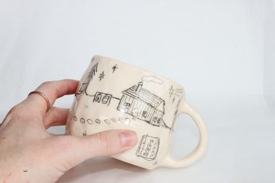 Drawn Cottage Mug