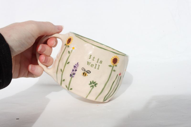 'it is well' mug - wildflowers