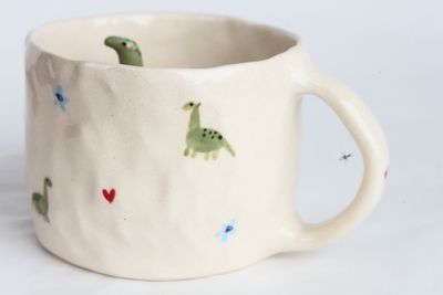 Green Dino Mug - small dinos