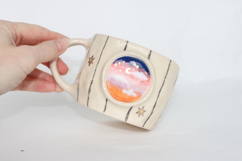 'a window view' mug