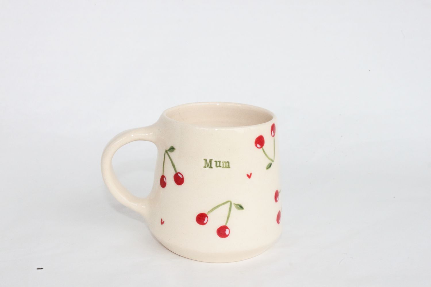 'Mum' mug - cherries wheelthrown