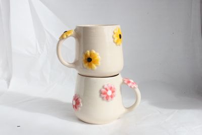 Flower Mugs - wheelthrown