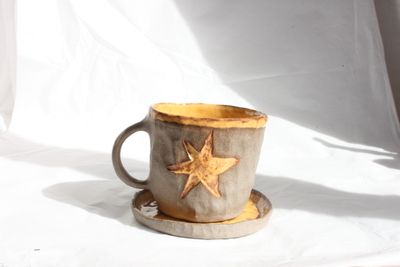 Starry Stone Mug and Saucer Set