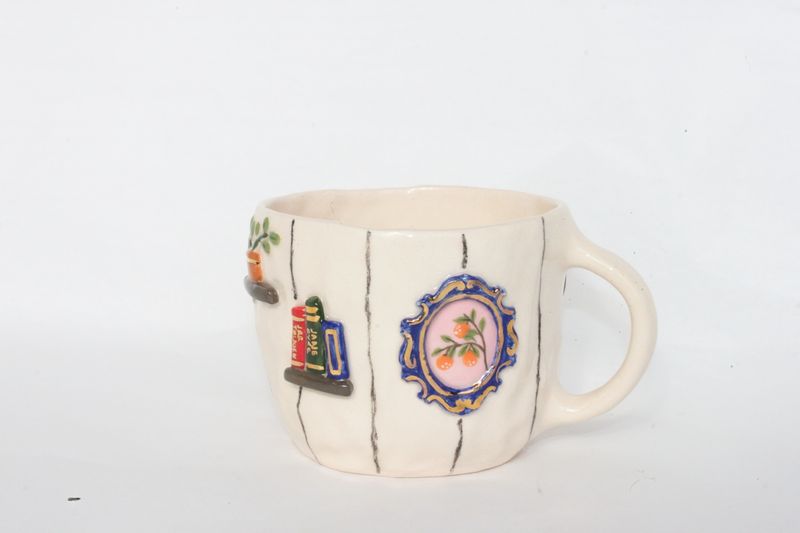 Gallery Mug - plant and bookshelves
