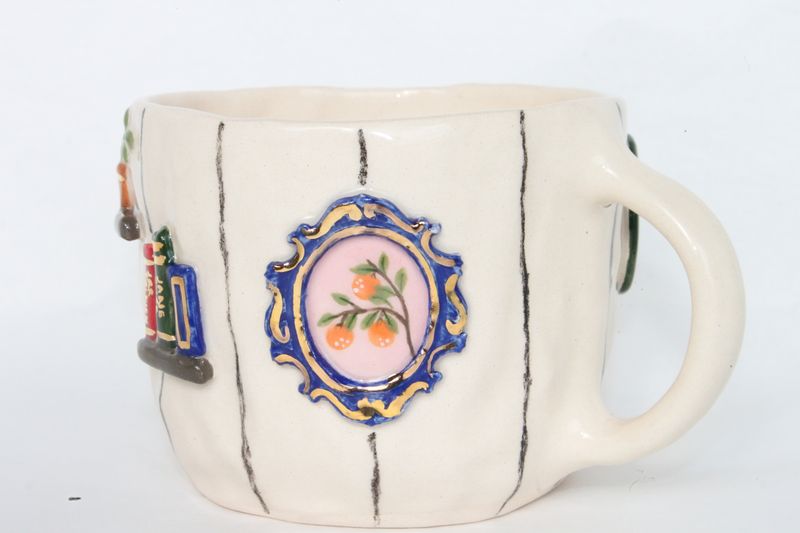 Gallery Mug - plant and bookshelves