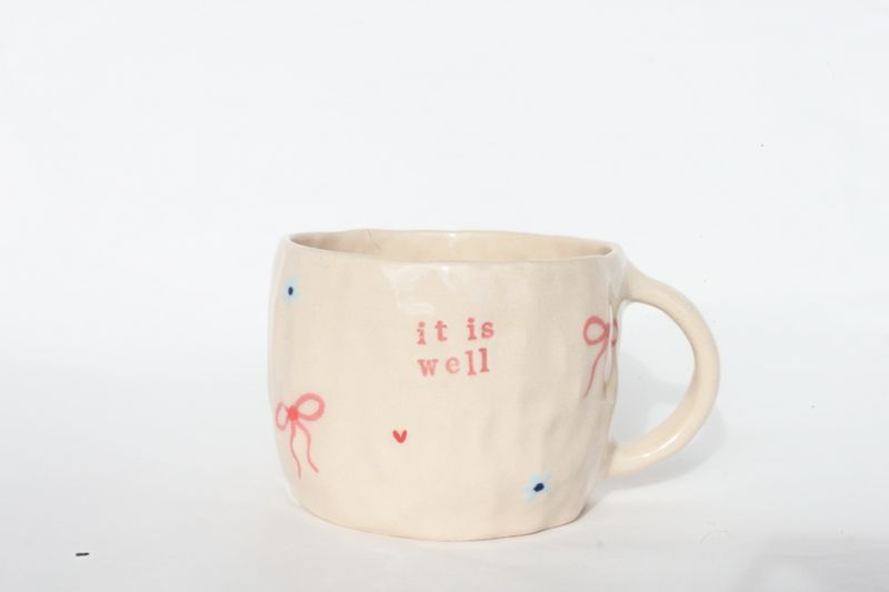 'it is well' mug - hearts 'n' bows