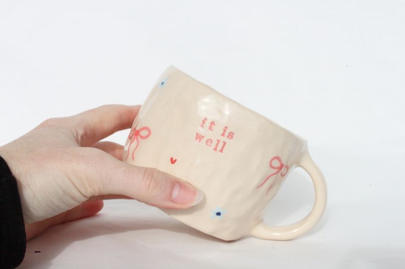 'it is well' mug - hearts 'n' bows
