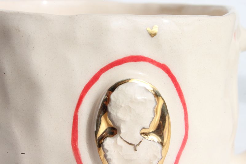 Gold and red Cameo Mug