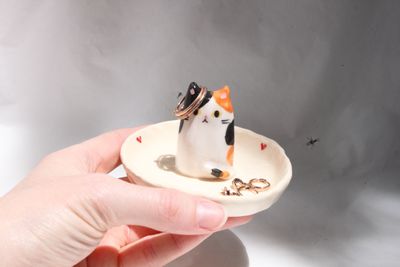 Kitty cat trinket dish