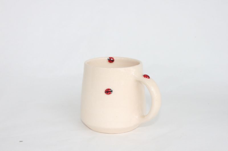 Ladybug Mug wheelthrown