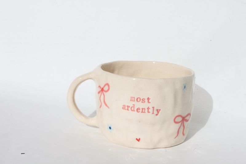 'most ardently' mug - hearts 'n' bows